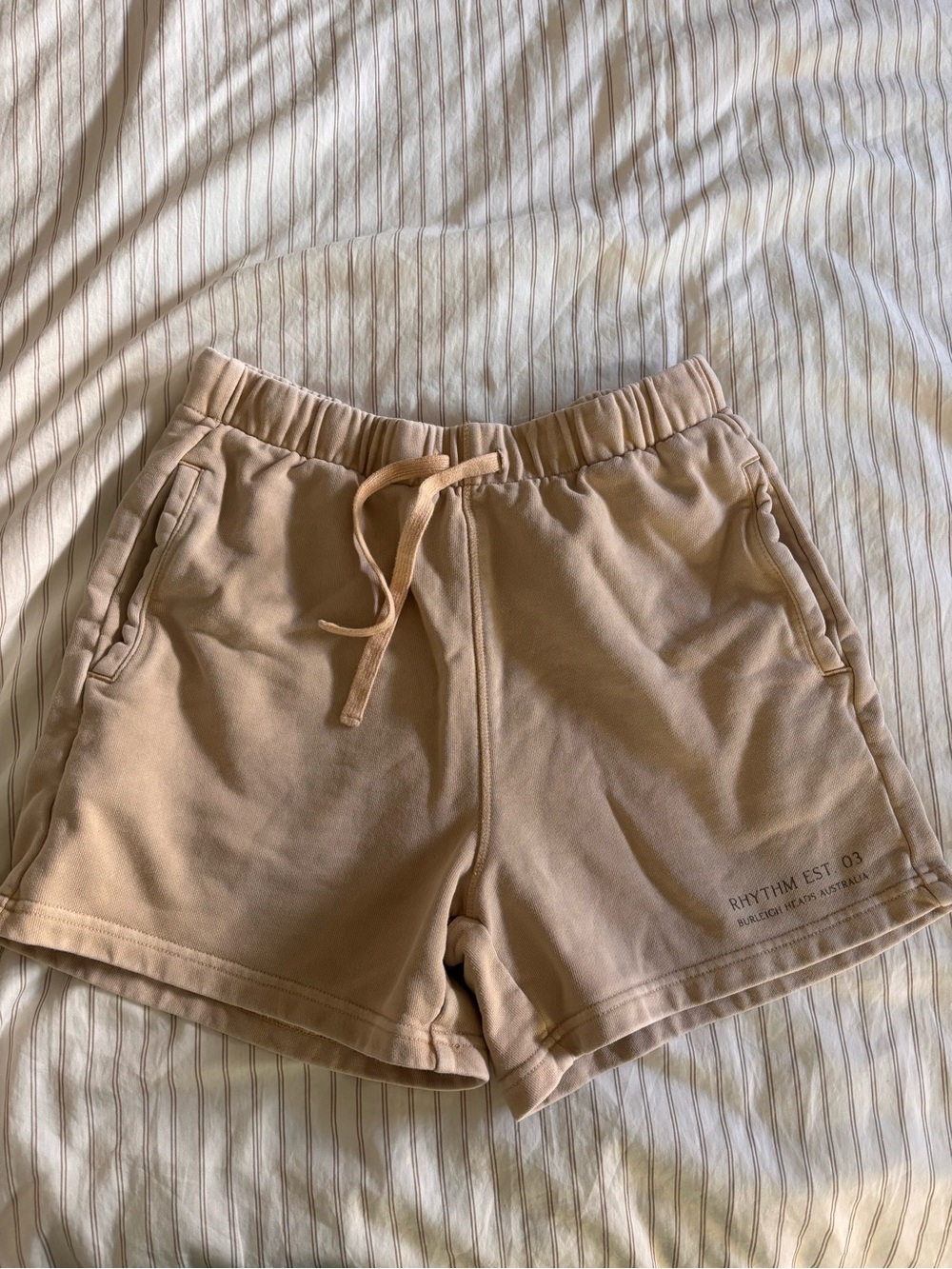 Rhythm Women's Beige Drawstring Lounge Shorts